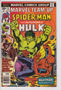 MARVEL TEAM-UP #53 (Jan 1977) FN+ 6.5, off white! Hulk, X-Men!