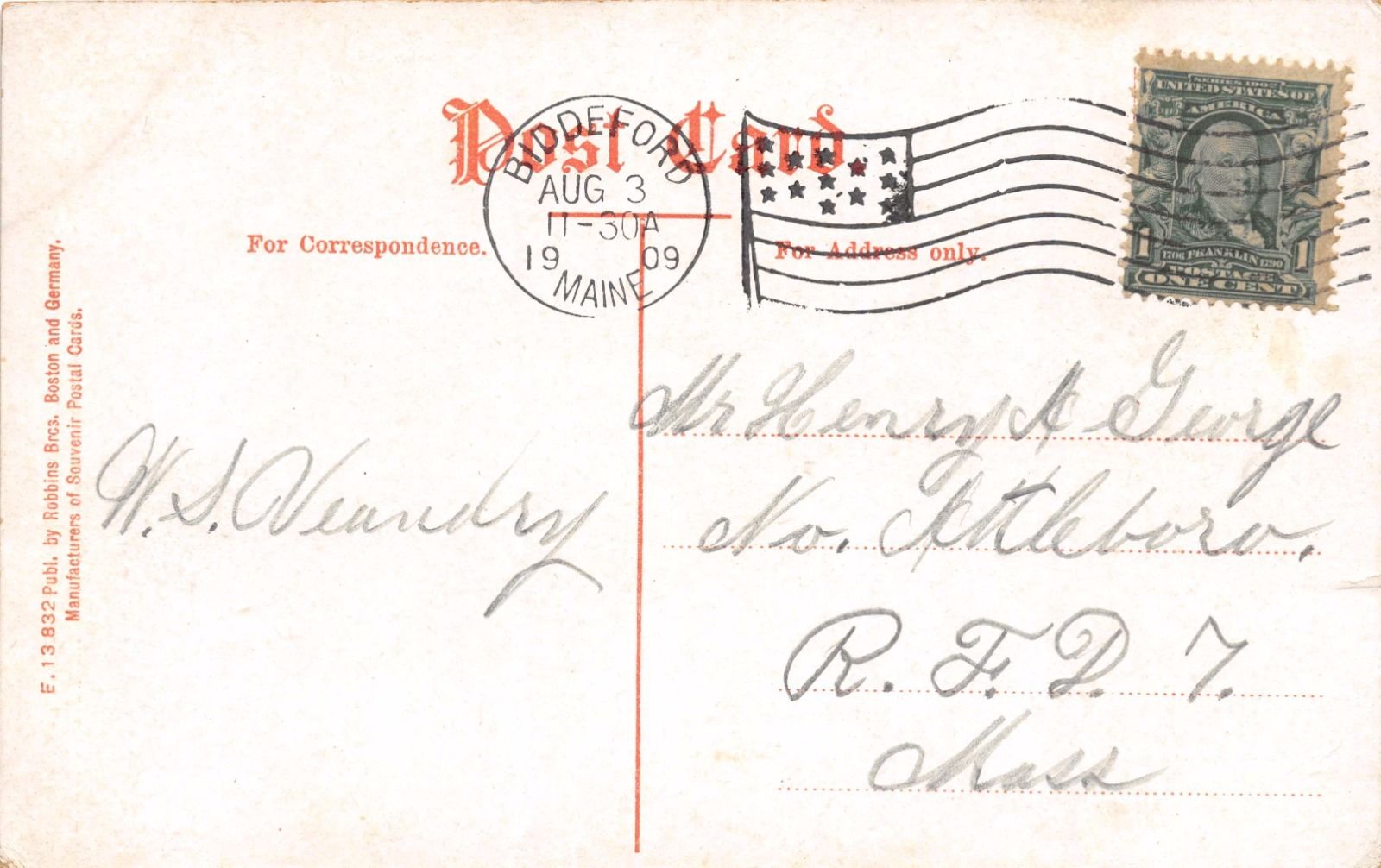 Biddeford Maine Peppermill Mills From Across Saco River Postcard C1910S