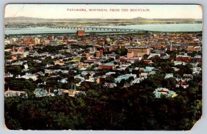 Panorama From The Mountain, Montreal, Quebec, Antique Card