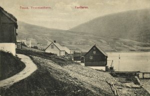 denmark, Faroe Islands, Færøerne, FOSSA, Vestmanhavn, Partial View (1910s)