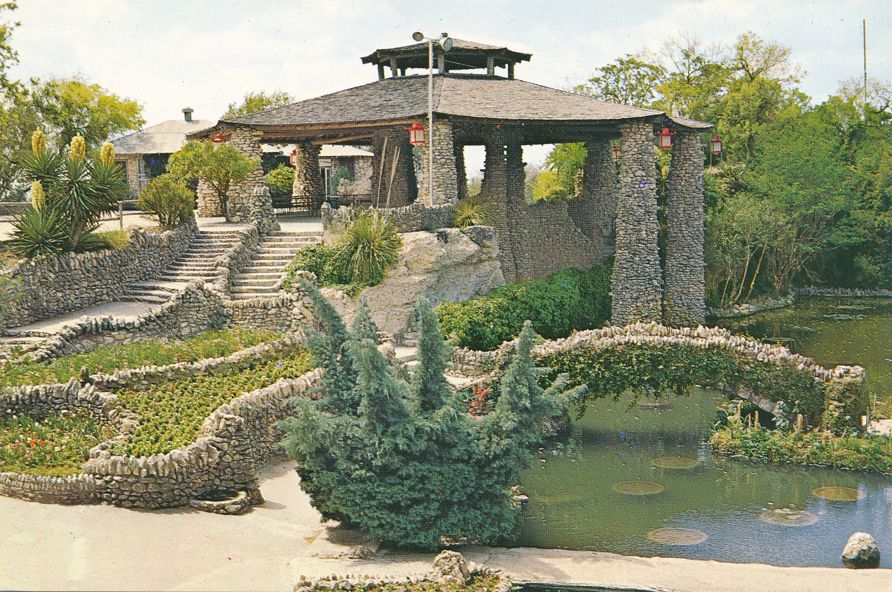 Sunken Gardens Showing Pagoda Or Tea House San Antonio Tx Texas