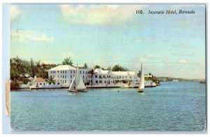 1958 Beach View Sailboats Inverurie Hotel Bermuda Vintage Posted Postcard