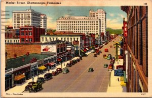 Market Street Chattanooga Tennessee Postcard Soldier Mail WW2 1943 2nd Army