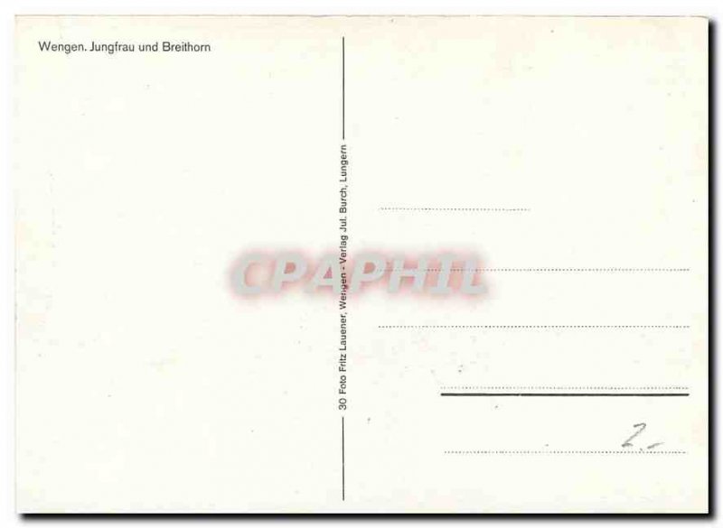 Modern Postcard Wengen Jungfrau und Breithorn