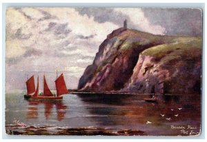 1907 Bradda Head Isle of Man Port Erin Bay Antique Oilette Tuck Art Postcard