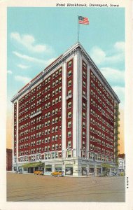 Davenport Iowa 1940s Postcard Hotel Blackhawk