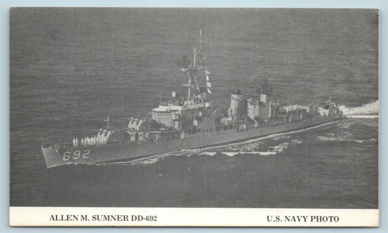 Postcard US Navy Ship USS Allen M. Sumner DD-692 Destroyer AC12