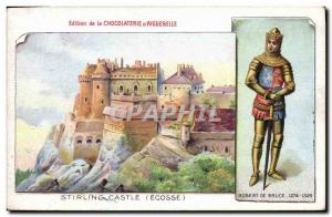 Old Postcard Advertisement Chocolaterie d & # 39Aiguebelle Stirling Castle Ro...