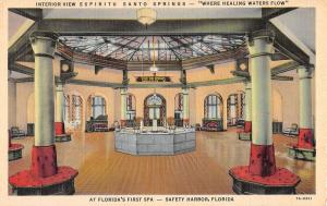 Safety Harbor Florida Espiritu Santo Springs Linen Antique Postcard K30024 