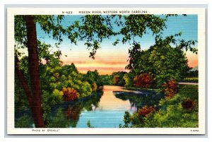 Pigeon River Western North Carolina NC UNP Linen Postcard R25