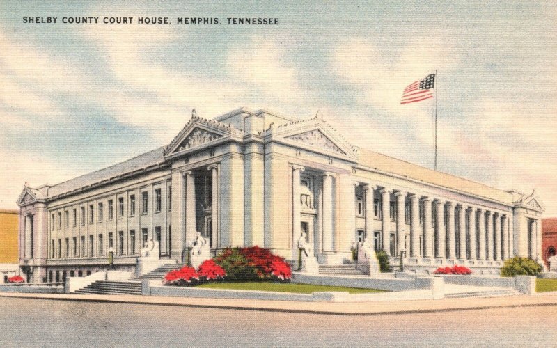 Vintage Postcard Shelby County Courthouse Historic Building Memphis Tennessee TN