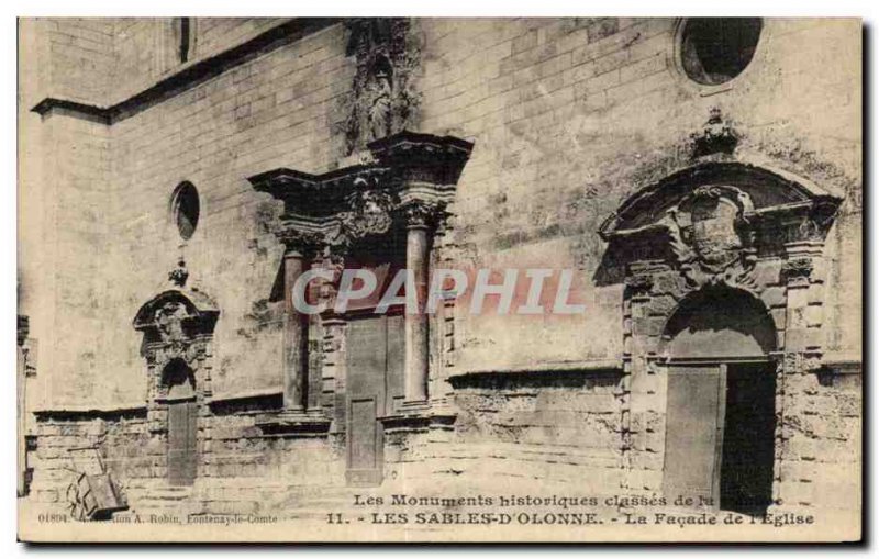 Old Postcard Les Sables D Olonne Historical monument classes in the facade of...