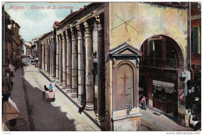 Colonne Di S. Lorenzo, Partial Street View, MILANO (Lombardy), Italy, 1900-1910s