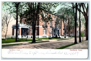 c1920 Hartford Club Private Business Club Roadside Building Hartford CT Postcard