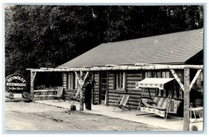 1935 Reynold's Redwoods Cabin View Santa Rosa CA RPPC Photo Posted Postcard