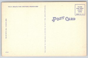 Plymouth Massachusetts~The Mayflower Compact Document~Settlers~Linen Postcard