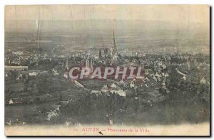 Old Postcard Autun City Panorama