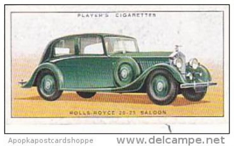 Player Cigarette Card Motor Cars No 37 Rolls Royce 20-25 Saloon