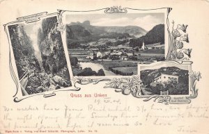 Austria 1904 Gruss aus Unken Gasthof Bad Oberrein Edelweiss postcard C311
