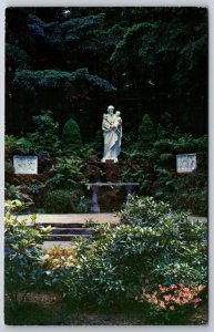 Portland OR Grotto~St Joseph Wood~Marble Statue by Picirilli~Vintage Postcard