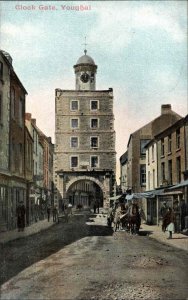 Youghal Ireland Clock Gate Street Scene c1910 Vintage Postcard