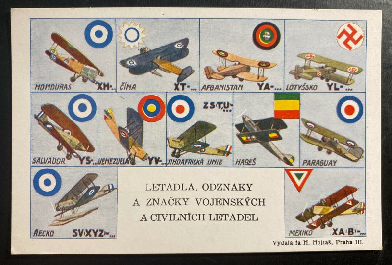 Mint Czechoslovakia Color Picture Postcard PPC aircraft badges and emblems 