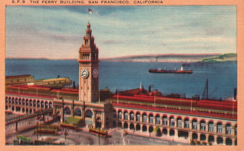 S.F.S. The Ferry Building San Francisco California CA Bay Vintage Postcard
