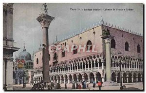 Old Postcard Venezia Piazza Ducale di Marco e Todaro Column