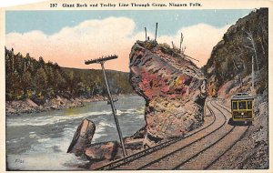 Giant rock and trolley line through the gorge Niagara Falls Unused 