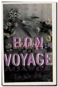 Old Postcard Bon Voyage Fancy Bird