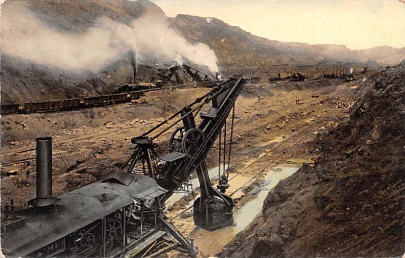 Steam Shovels at Work Culebra Cut Panama Unused 