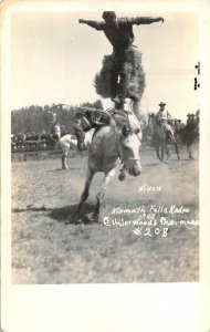 RPPC KLAMATH FALLS RODEO WESTERN COWBOY OREGON REAL PHOTO POSTCARD (c. 1928)