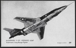 ARCADE CARD McDonnell F 101 Voodoo USAF Supersonic Fighter Airplane