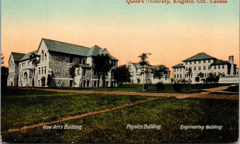 Vtg Queens University New Arts Physics Building Kingston Ontario Canada Postcard