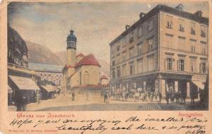 Innsbruck Austria Burggraben Street Scene Antique Postcard J72646