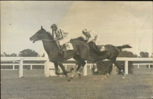 Horse Racing - Steeplchase - Austria? Writing on Back Real Photo Postcard