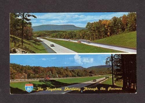PA Interstate 80 Hwy Highway KEYSTONE SHORTWAY PENN Postcard Pennsylvania