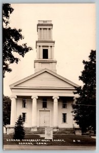 RPPC   Somers  Connecticut  Congregational Church  Real Photo Postcard