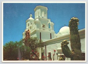 Tucson Arizona~San Xavier Del Bac Mission~Saguaro Cactus~Continental Postcard