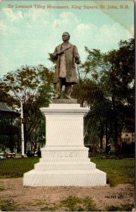 Sir Leonard Tilley Monument, King Square, St. John NB Vintage Postcard T73