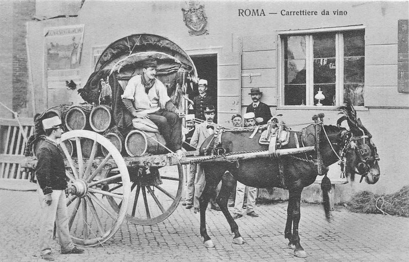 Lot336 roma carrettiere da vino chariot horse italy
