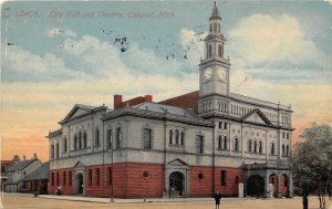 City Hall Theater Calumet Michigan 1914 postcard