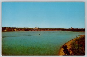 Mississippi River Dam no. 15 between Davenport IA and Rock Island Postcard D30