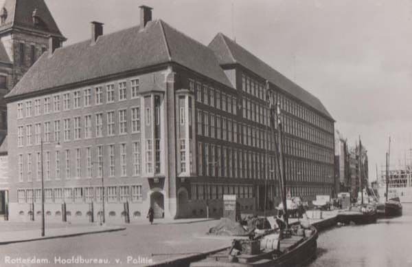 Rotterdam Hoofdbureau Politie Real Photo Dutch Holland Postcard