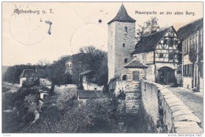 ROTHENBURG O.T., Bavaria, Germany, PU-1906; Mauerpartie An Der Alten Burg