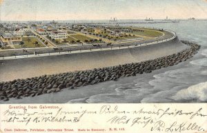 GALVESTON, TEXAS Greetings 1905 Chas. Daferner Vintage Postcard