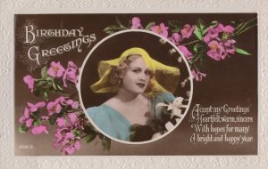 Crazy Edwardian Ghastly Yellow Old Hat Fashion Greeting Postcard