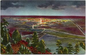 postcard Colorado Lights of Denver from Lookout Mountain - Night View of Denver