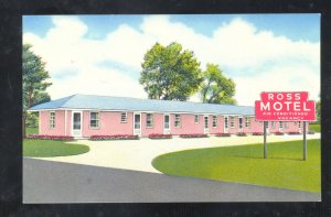 SPRINGFIELD ILLINOIS ROUTE 66 ROSS MOTEL VINTAGE ADVERTISING POSTCARD