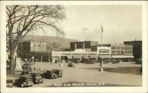 Keene NH East Side Main St. Cars Stores c1930s Real Photo Postcard